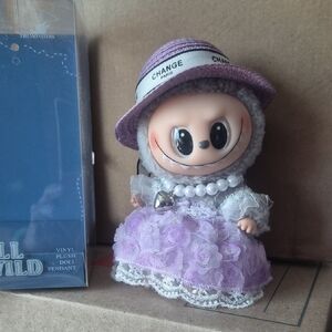 Purple and White Doll with Hat 6' Inch. Key Chain